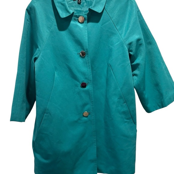 Rafaella Teal Button-Front Lightweight Jacket - Size M - Picture 1 of 5